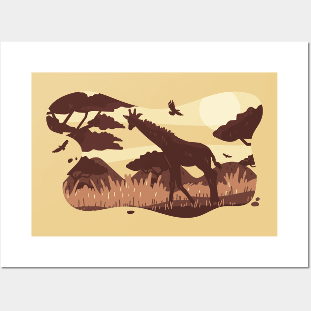 Cool african savanna landscape Wall Art by LR_Collections